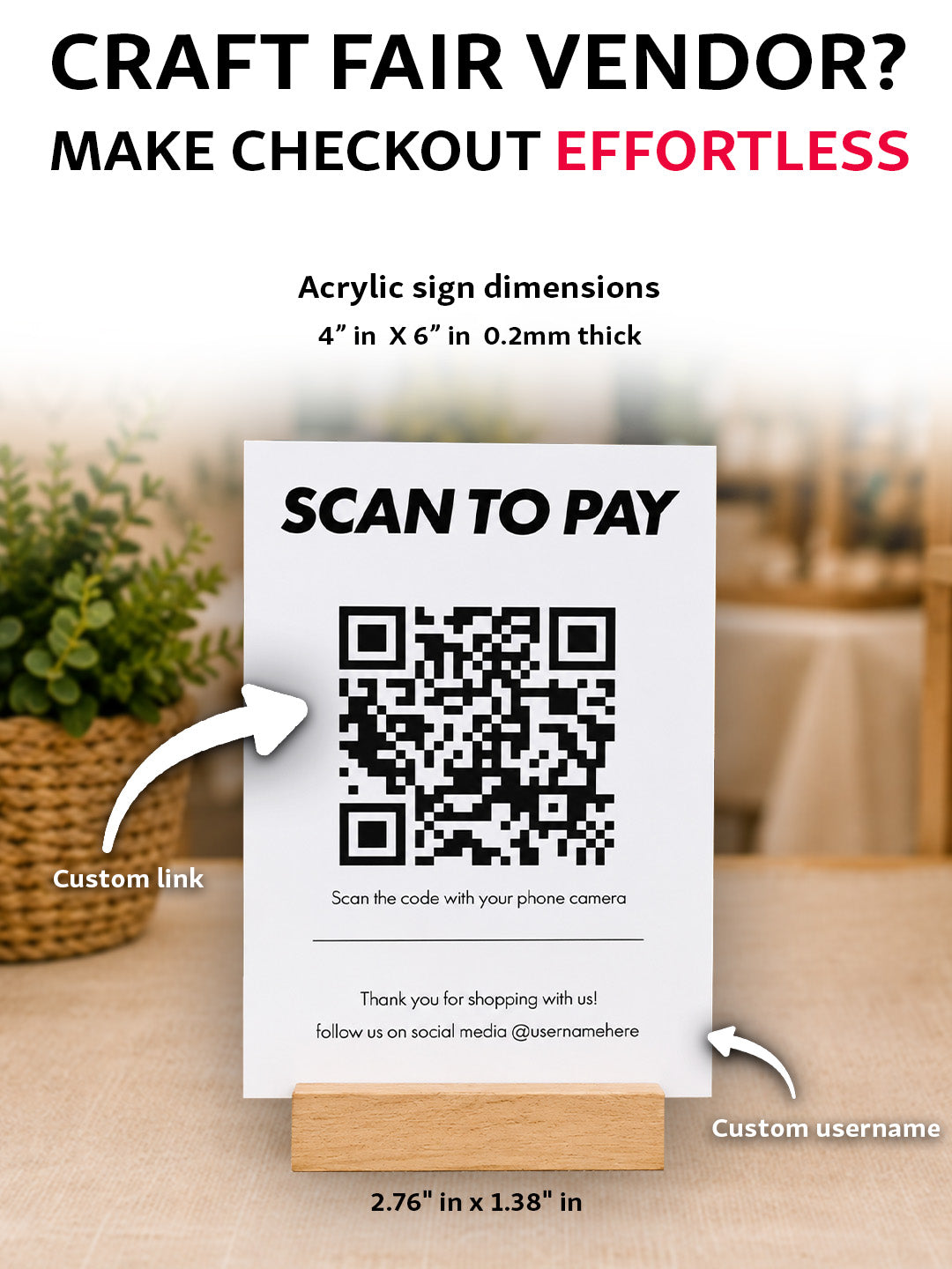 customizable QR code Craft fair sign