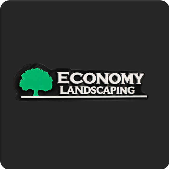 Custom cut Economy Landscaping logo sign