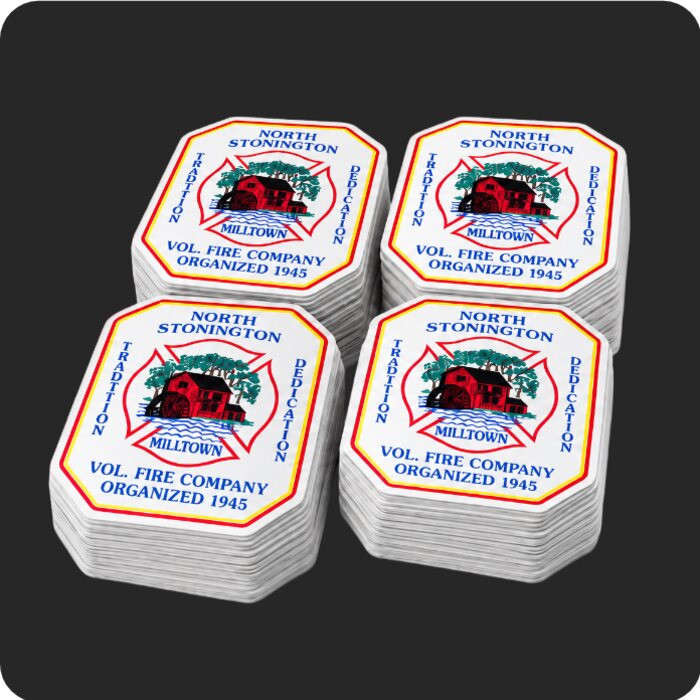 Custom die-cut stickers for a volunteer fire company