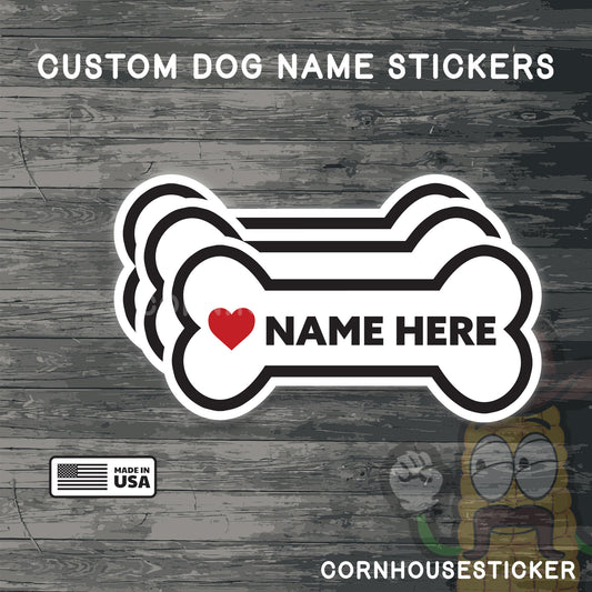 Custom dog name | Durable, Weatherproof Vinyl Decal