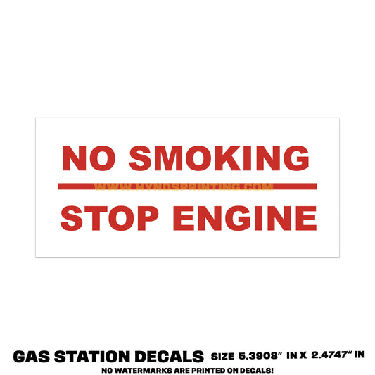 No Smoking , Stop Engine | Durable, Weatherproof Vinyl Decals