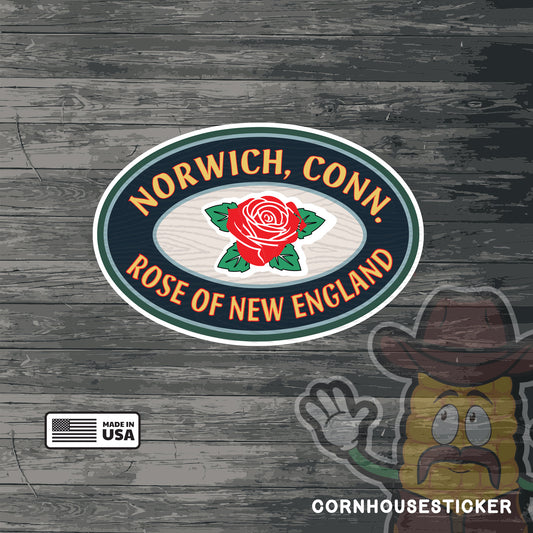 Norwich, CT Rose of New England sticker