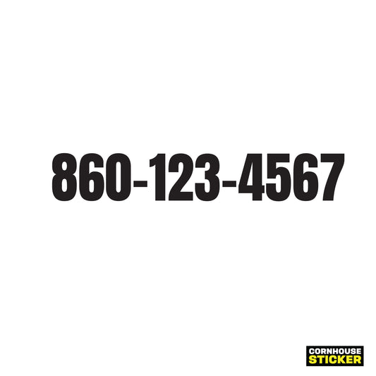 Phone number vinyl graphic