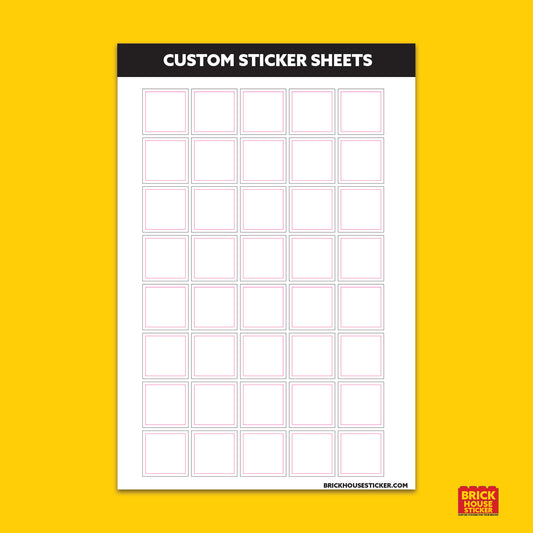 Single Brick stickers on one sheet