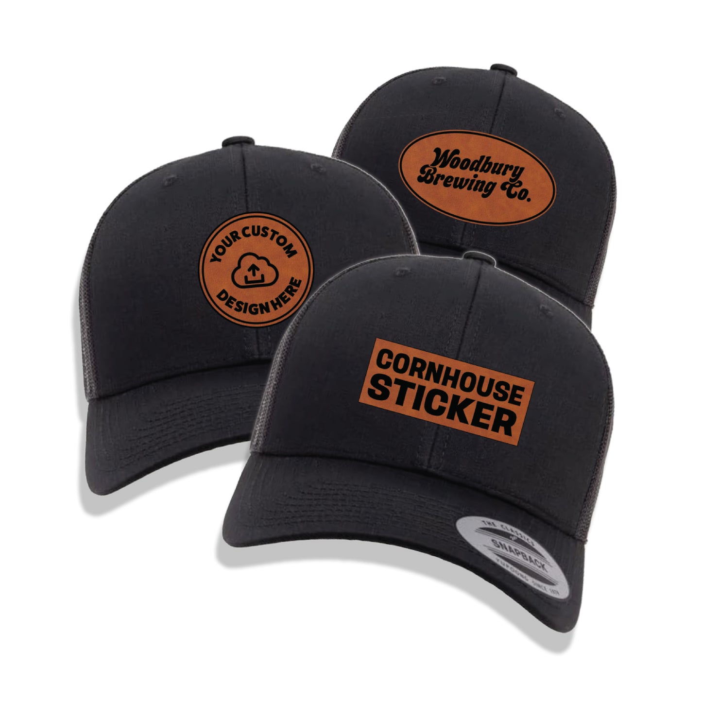 Custom Trucker patch Hats -Black