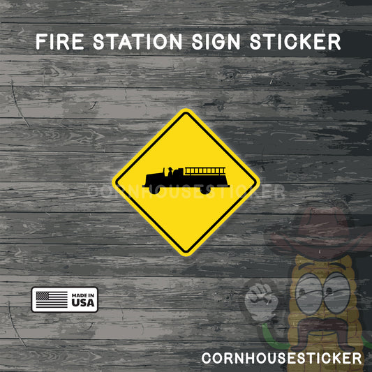 Fire station regulatory sign| Firefighter sticker