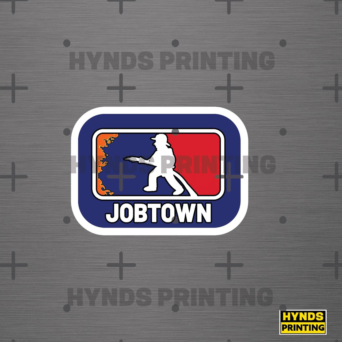 Jobtown Sports Firefighter Logo | Durable Weatherproof Vinyl Decal Sticker