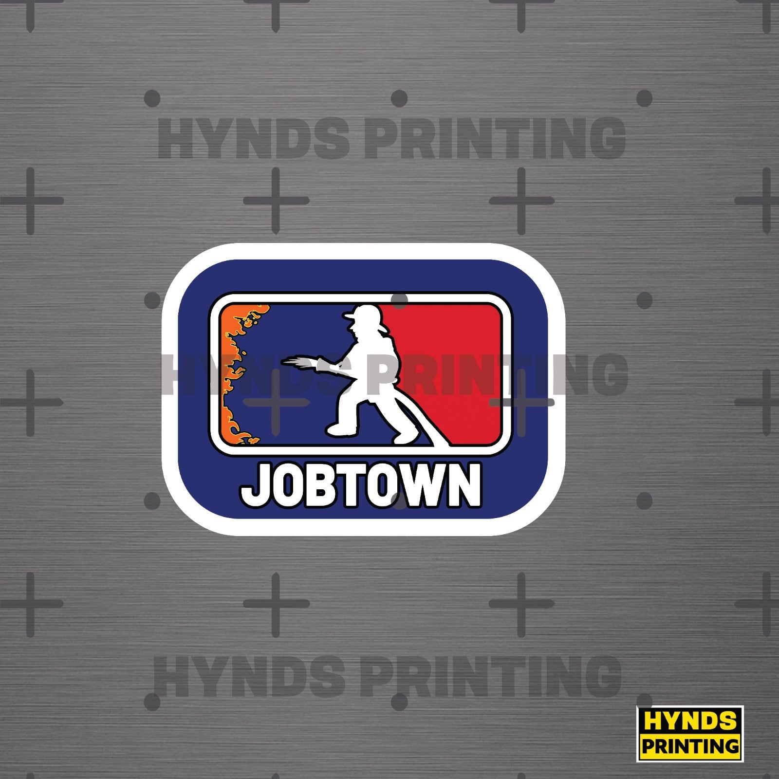 Jobtown Sports Firefighter Logo | Durable Weatherproof Vinyl Decal Sticker