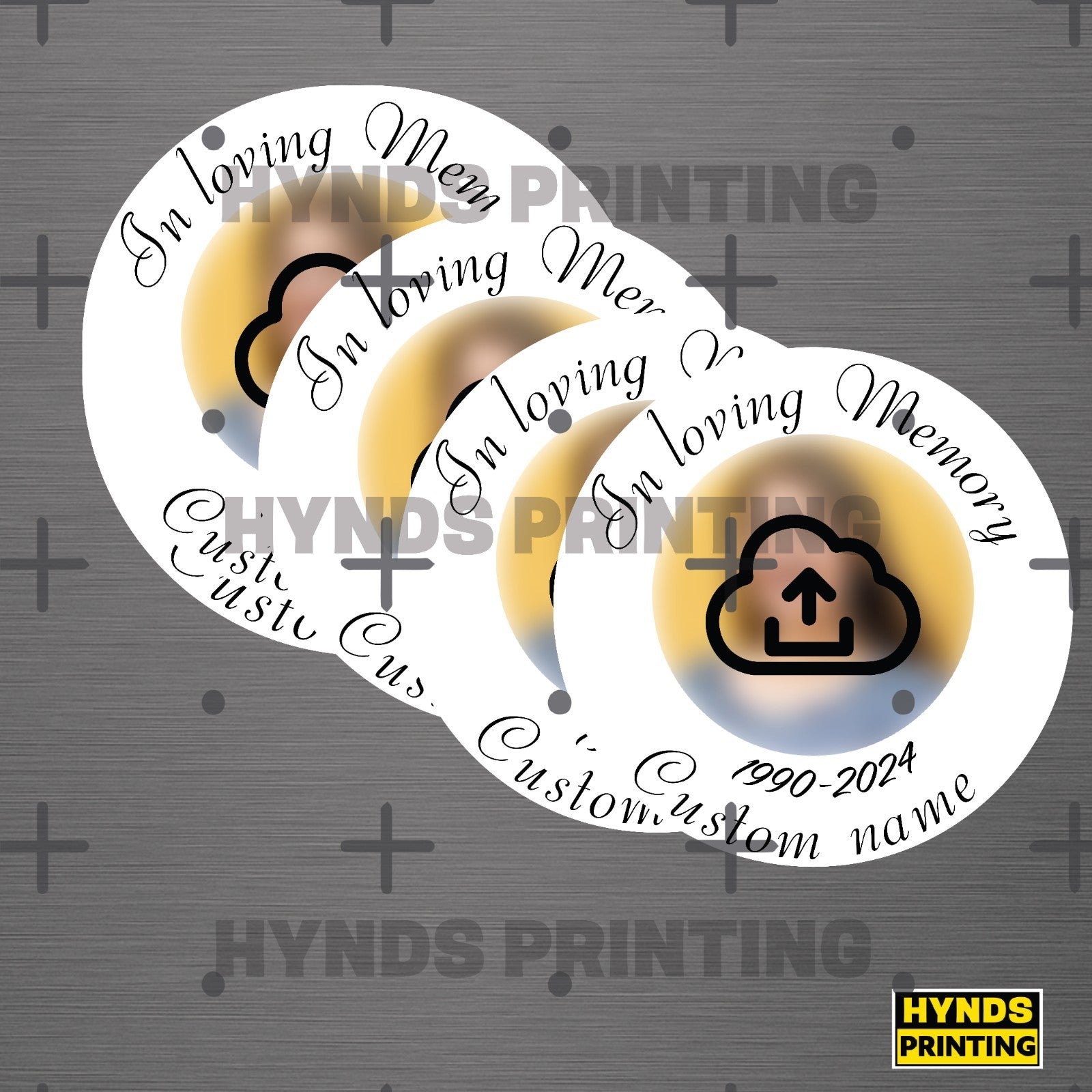 IN LOVING MEMORY 4 Pack memorial , Weatherproof Vinyl Decal