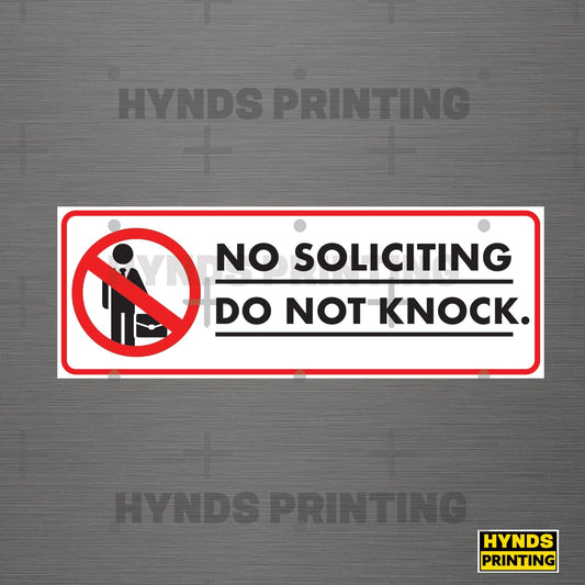 No soliciting do not knock , Weatherproof Vinyl Decal