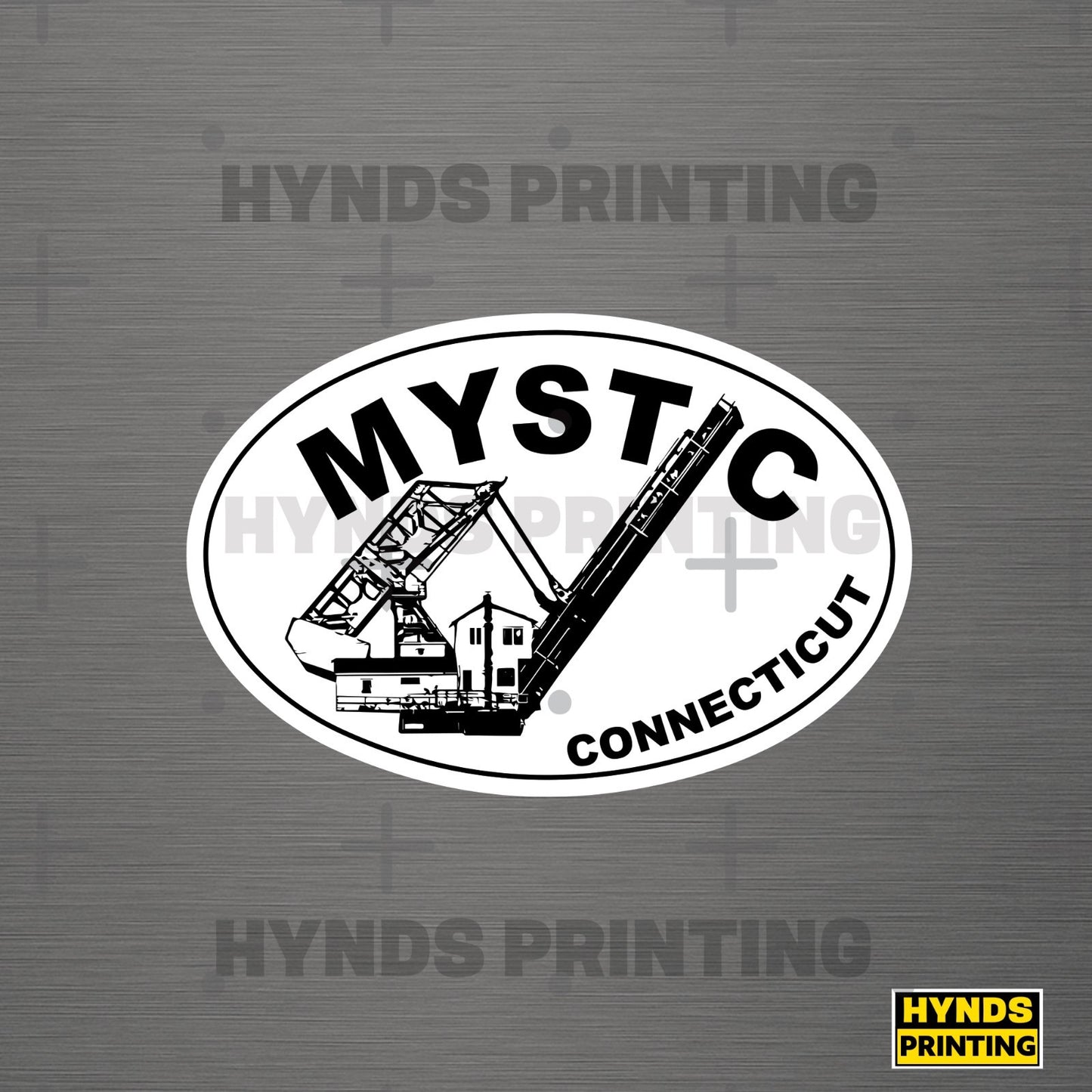 Mystic, CT River Drawbridge Vinyl decal