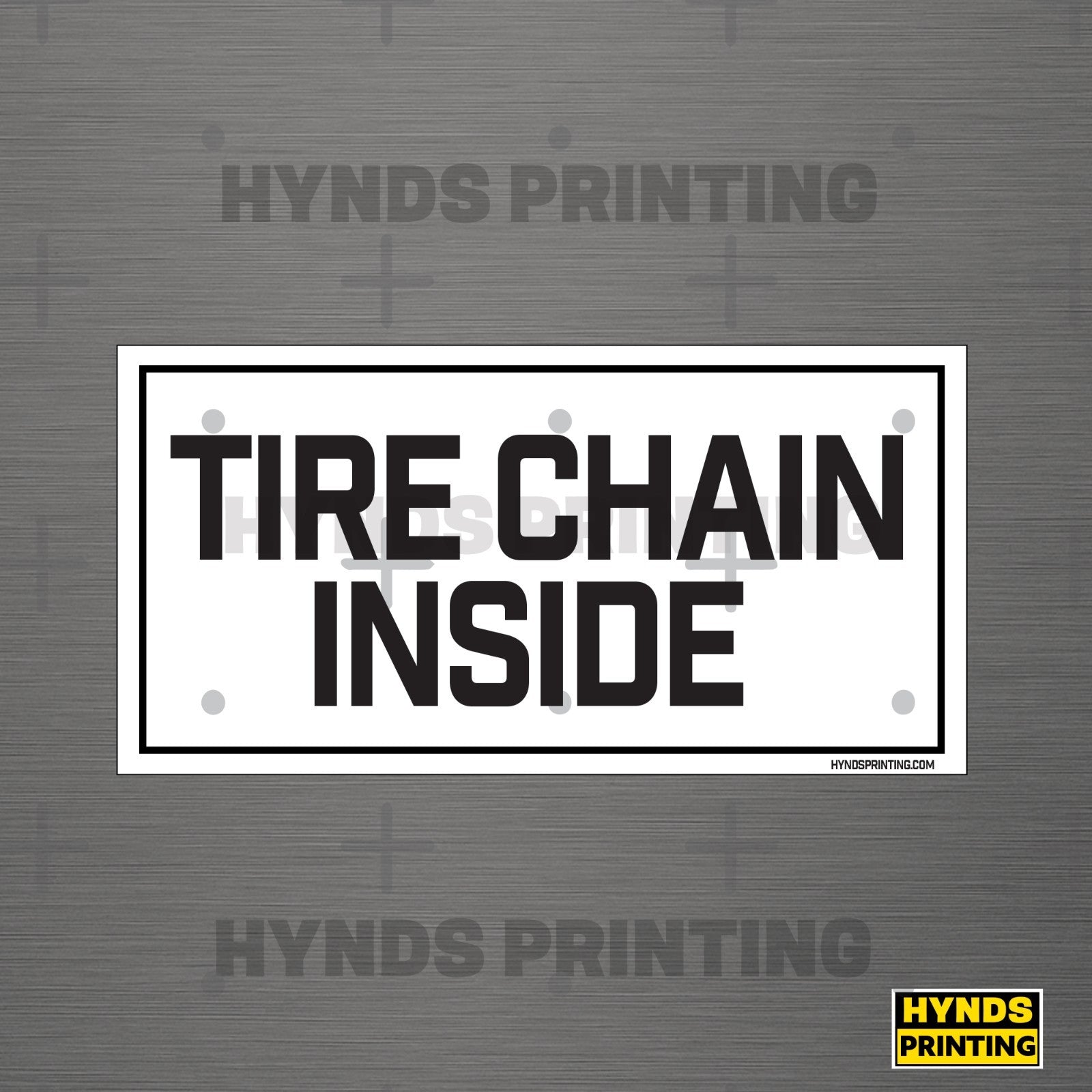 Tire Chain inside, Weatherproof Vinyl Decal