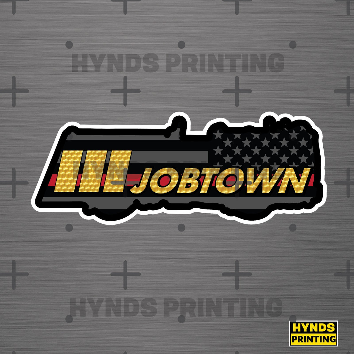 Jobtown Firetruck Thin Red line. | Durable, Weatherproof Vinyl Decal firefighter