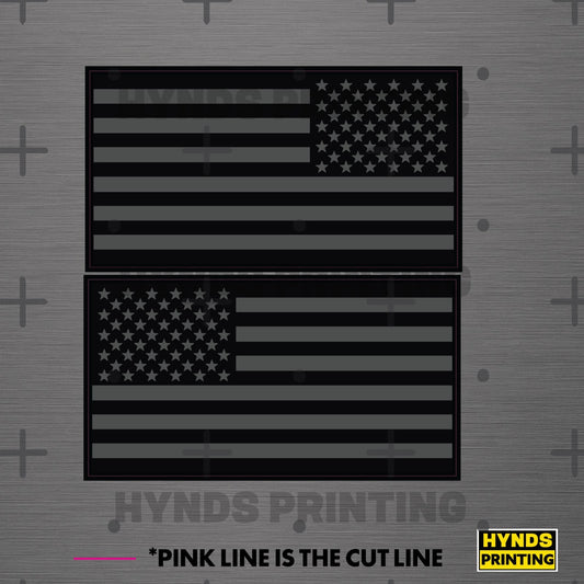 Left and right American flag gray and black  Vinyl decal weatherproof car sticke