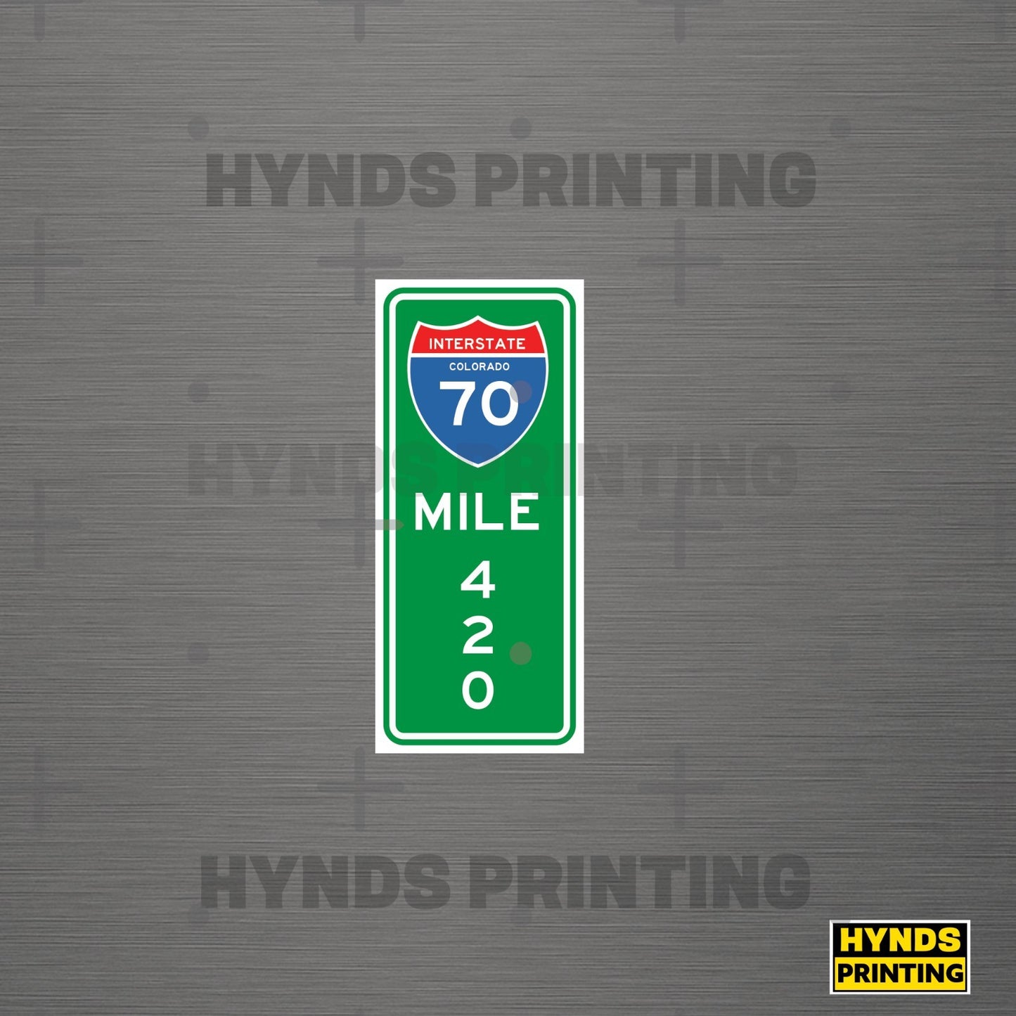 I70 Mile 420  Colorado sign Durable, Weatherproof Vinyl Decal