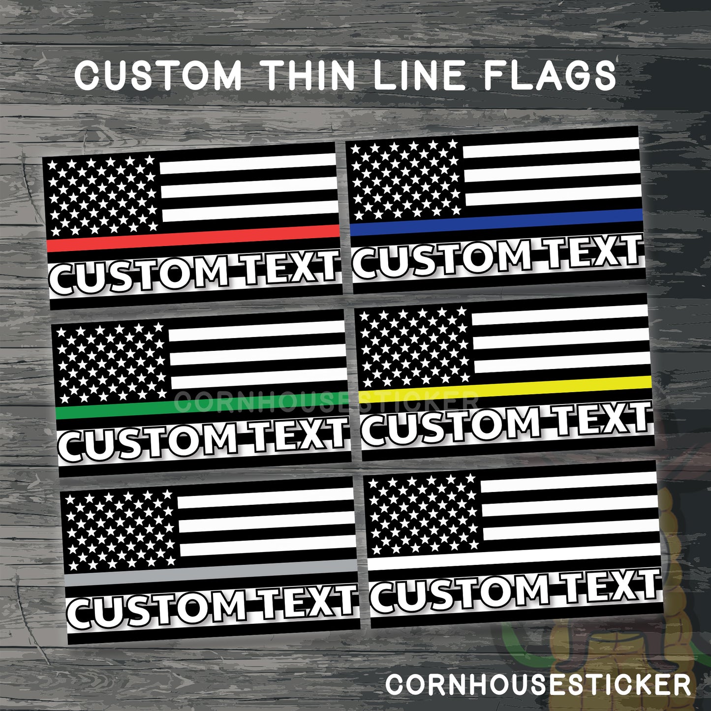 Custom thin line stickers (25  STICKERS) | Durable, Weatherproof Vinyl Decal